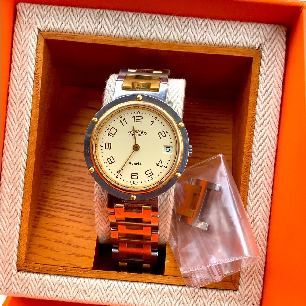 Authentic HERMES CLIPPER stainless steel watch💥💥💥